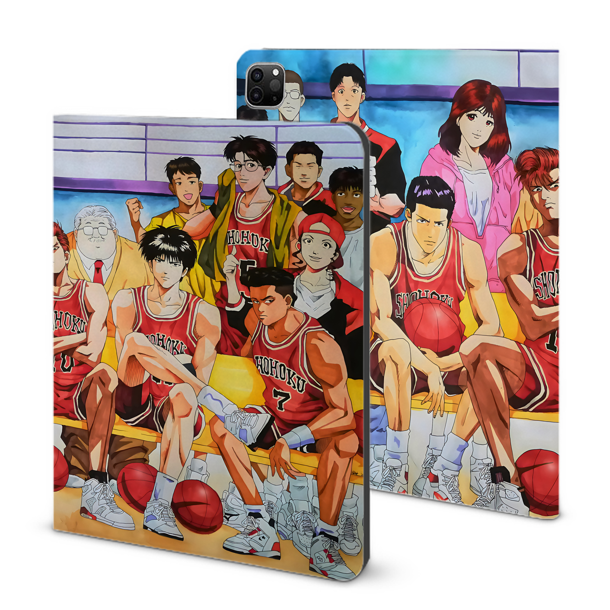 （画像用） SLAM DUNK／スラムダンク IPad ケース ブック型 PUレザー TPU 耐衝撃 軽量 薄型 ペン収納なし 全面保護 IPad 各モデル対応